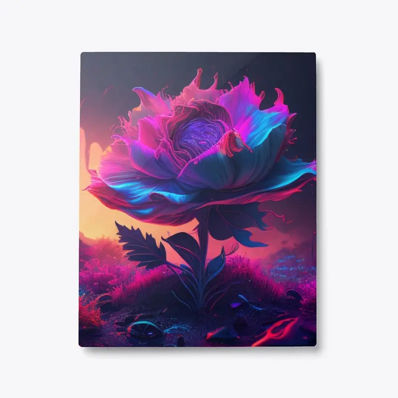 Pink, blue and purple rose 